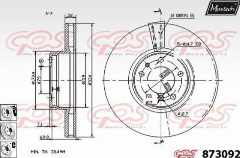 Maxtech 873092.6880 - Спирачен диск vvparts.bg