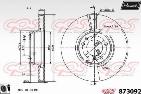 Maxtech 873092.0060 - Спирачен диск vvparts.bg