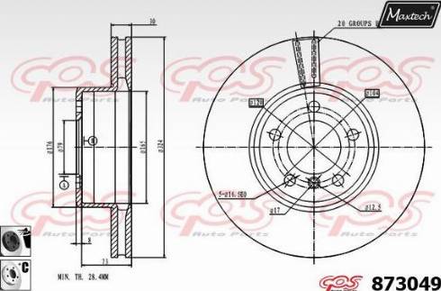 Maxtech 873049.6060 - Спирачен диск vvparts.bg