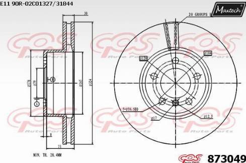 Maxtech 873049.0000 - Спирачен диск vvparts.bg