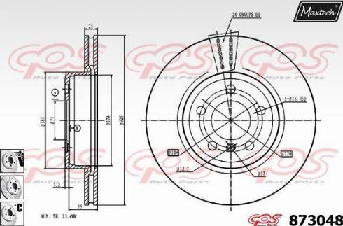 Maxtech 873048.6980 - Спирачен диск vvparts.bg