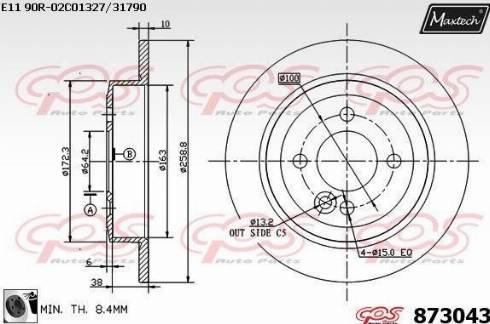 Maxtech 873043.0060 - Спирачен диск vvparts.bg