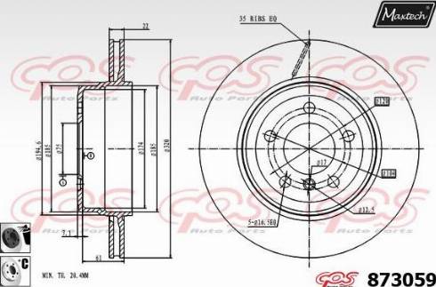 Maxtech 873059.6060 - Спирачен диск vvparts.bg