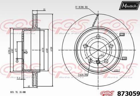 Maxtech 873059.0000 - Спирачен диск vvparts.bg