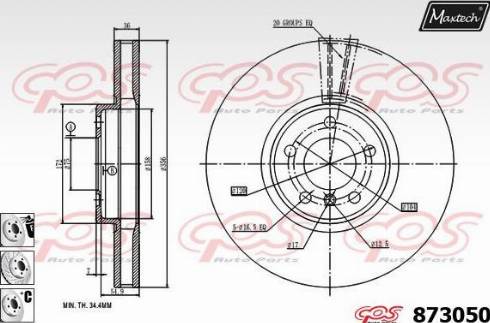 Maxtech 873050.6880 - Спирачен диск vvparts.bg