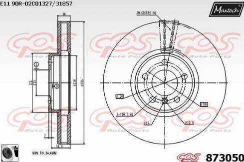 Maxtech 873050.0060 - Спирачен диск vvparts.bg