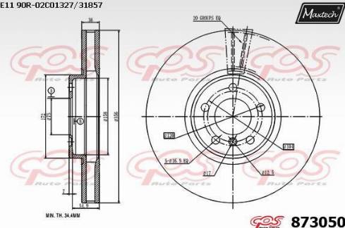 Maxtech 873050.0000 - Спирачен диск vvparts.bg