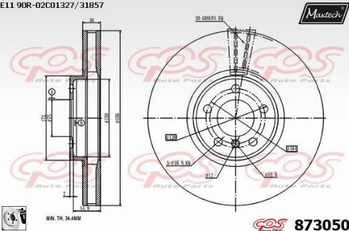 Maxtech 873050.0080 - Спирачен диск vvparts.bg