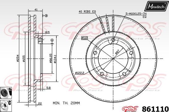 Maxtech 873050 - Спирачен диск vvparts.bg