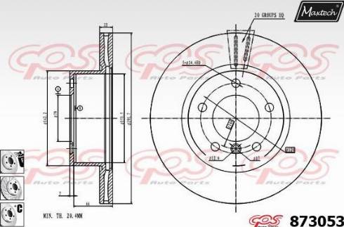 Maxtech 873053.6880 - Спирачен диск vvparts.bg