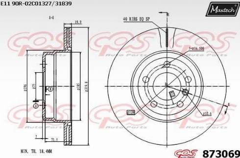 Maxtech 873069.0000 - Спирачен диск vvparts.bg