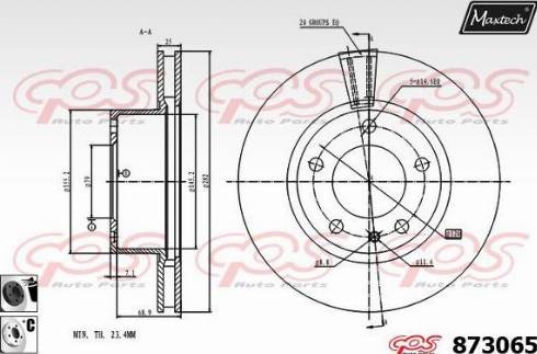 Maxtech 873065.6060 - Спирачен диск vvparts.bg