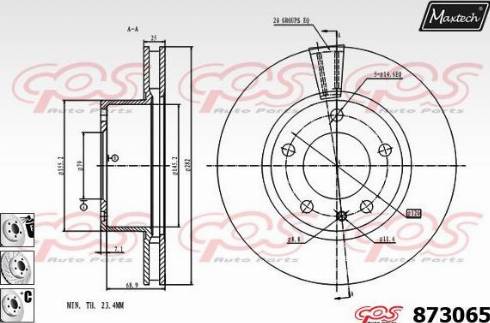 Maxtech 873065.6880 - Спирачен диск vvparts.bg