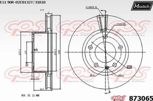 Maxtech 873065.0000 - Спирачен диск vvparts.bg