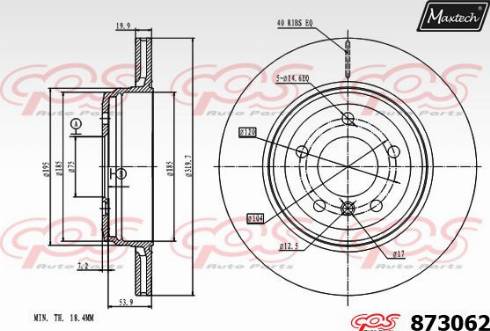 Maxtech 873062.0000 - Спирачен диск vvparts.bg