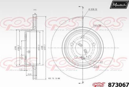 Maxtech 873067.0000 - Спирачен диск vvparts.bg