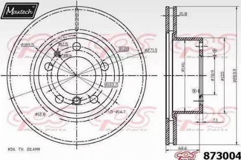 Maxtech 873004.6060 - Спирачен диск vvparts.bg