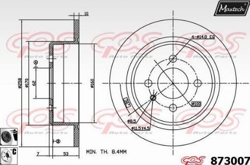 Maxtech 873007.6060 - Спирачен диск vvparts.bg