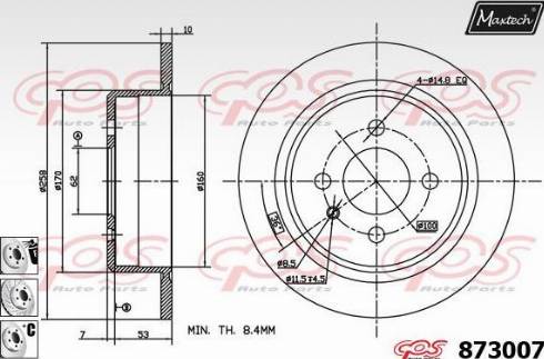 Maxtech 873007.6980 - Спирачен диск vvparts.bg