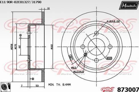 Maxtech 873007.0060 - Спирачен диск vvparts.bg