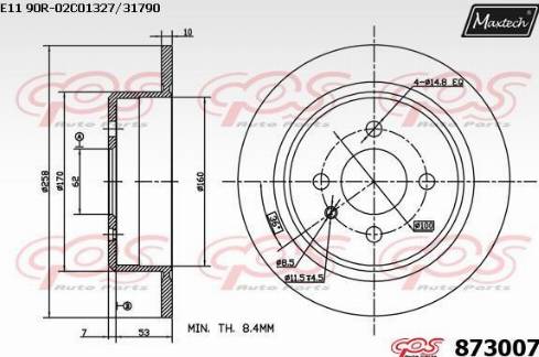 Maxtech 873007.0000 - Спирачен диск vvparts.bg