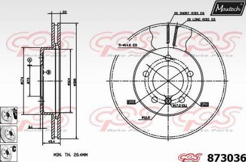 Maxtech 873036.6980 - Спирачен диск vvparts.bg