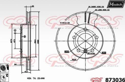 Maxtech 873036.6060 - Спирачен диск vvparts.bg