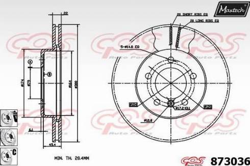 Maxtech 873036.6880 - Спирачен диск vvparts.bg