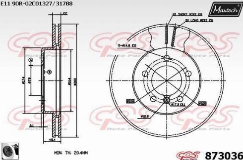 Maxtech 873036.0060 - Спирачен диск vvparts.bg