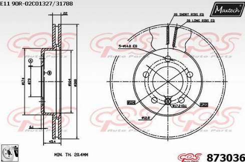 Maxtech 873036.0080 - Спирачен диск vvparts.bg