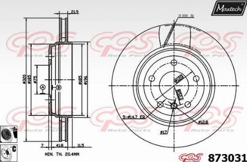 Maxtech 873031.6060 - Спирачен диск vvparts.bg