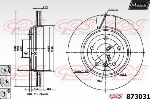 Maxtech 873031.6880 - Спирачен диск vvparts.bg