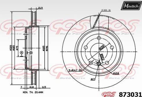 Maxtech 873031.0000 - Спирачен диск vvparts.bg