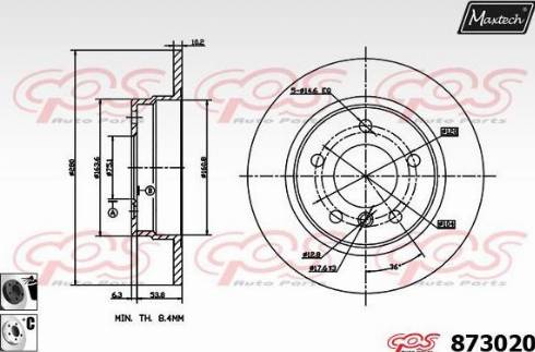 Maxtech 873020.6060 - Спирачен диск vvparts.bg