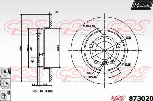 Maxtech 873020.6880 - Спирачен диск vvparts.bg