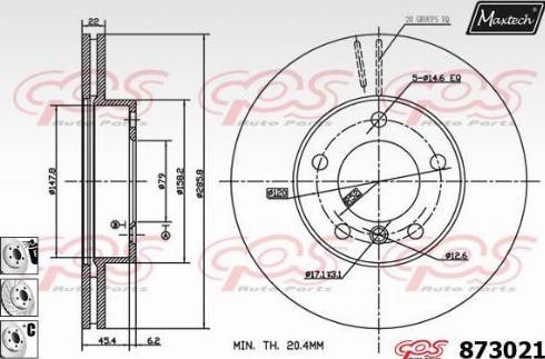 Maxtech 873021.6980 - Спирачен диск vvparts.bg