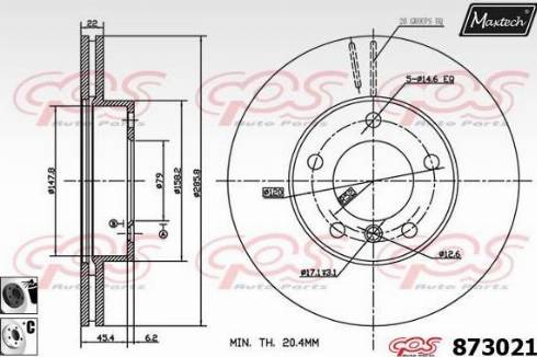 Maxtech 873021.6060 - Спирачен диск vvparts.bg