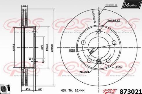 Maxtech 873021.0060 - Спирачен диск vvparts.bg