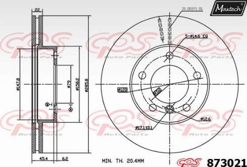 Maxtech 873021.0000 - Спирачен диск vvparts.bg