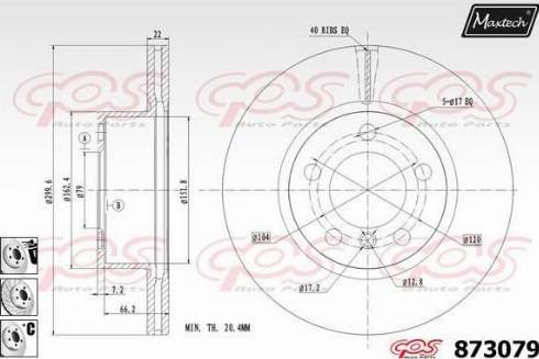 Maxtech 873079.6880 - Спирачен диск vvparts.bg