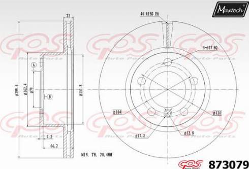 Maxtech 873079.0000 - Спирачен диск vvparts.bg