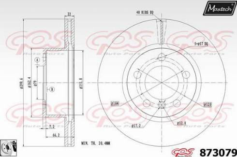 Maxtech 873079.0080 - Спирачен диск vvparts.bg