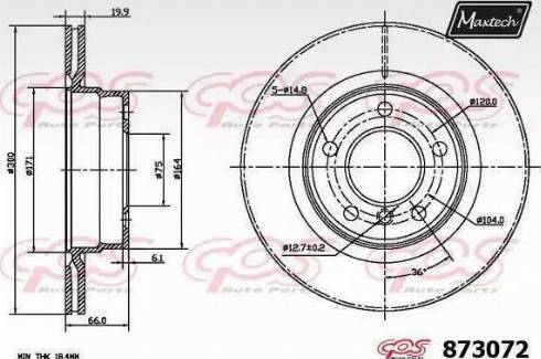 Maxtech 873072.6880 - Спирачен диск vvparts.bg