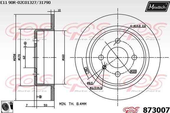 Maxtech 873072 - Спирачен диск vvparts.bg