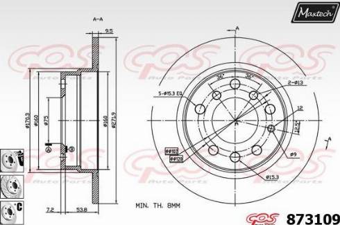 Maxtech 873109.6980 - Спирачен диск vvparts.bg