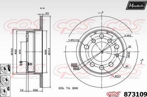 Maxtech 873109.6880 - Спирачен диск vvparts.bg