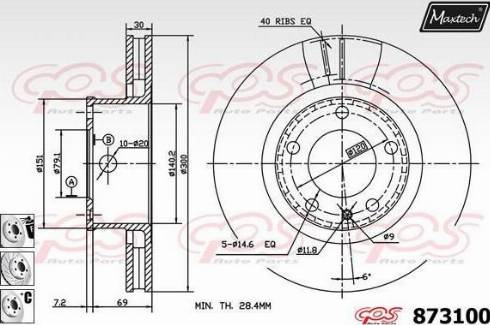 Maxtech 873100.6980 - Спирачен диск vvparts.bg