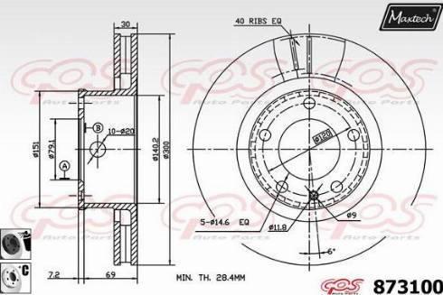 Maxtech 873100.6060 - Спирачен диск vvparts.bg