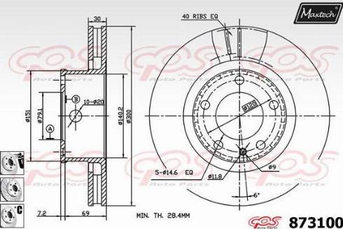 Maxtech 873100.6880 - Спирачен диск vvparts.bg