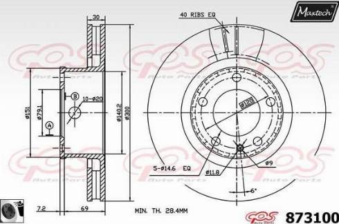 Maxtech 873100.0060 - Спирачен диск vvparts.bg